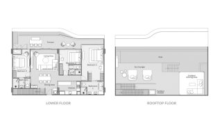Penthouse floor plan, 3 bedrooms in Laguna Beach Residences Bayside No. 11009